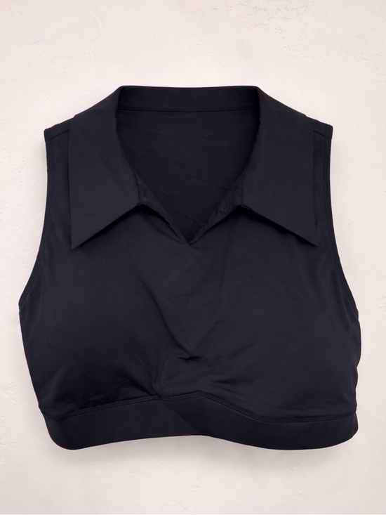 HALARA Tops - HALARA Collared Crop Top Black Padded Stretchy Active Top - Golf Tennis MSRP $45